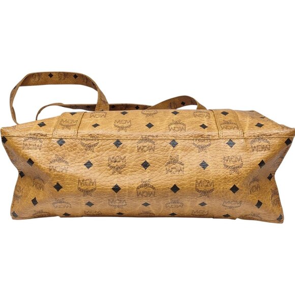 (L3) Authentic MCM Tote Bag Brown PVC Luxury Vintage Designer Handbag - Picture 4 of 9